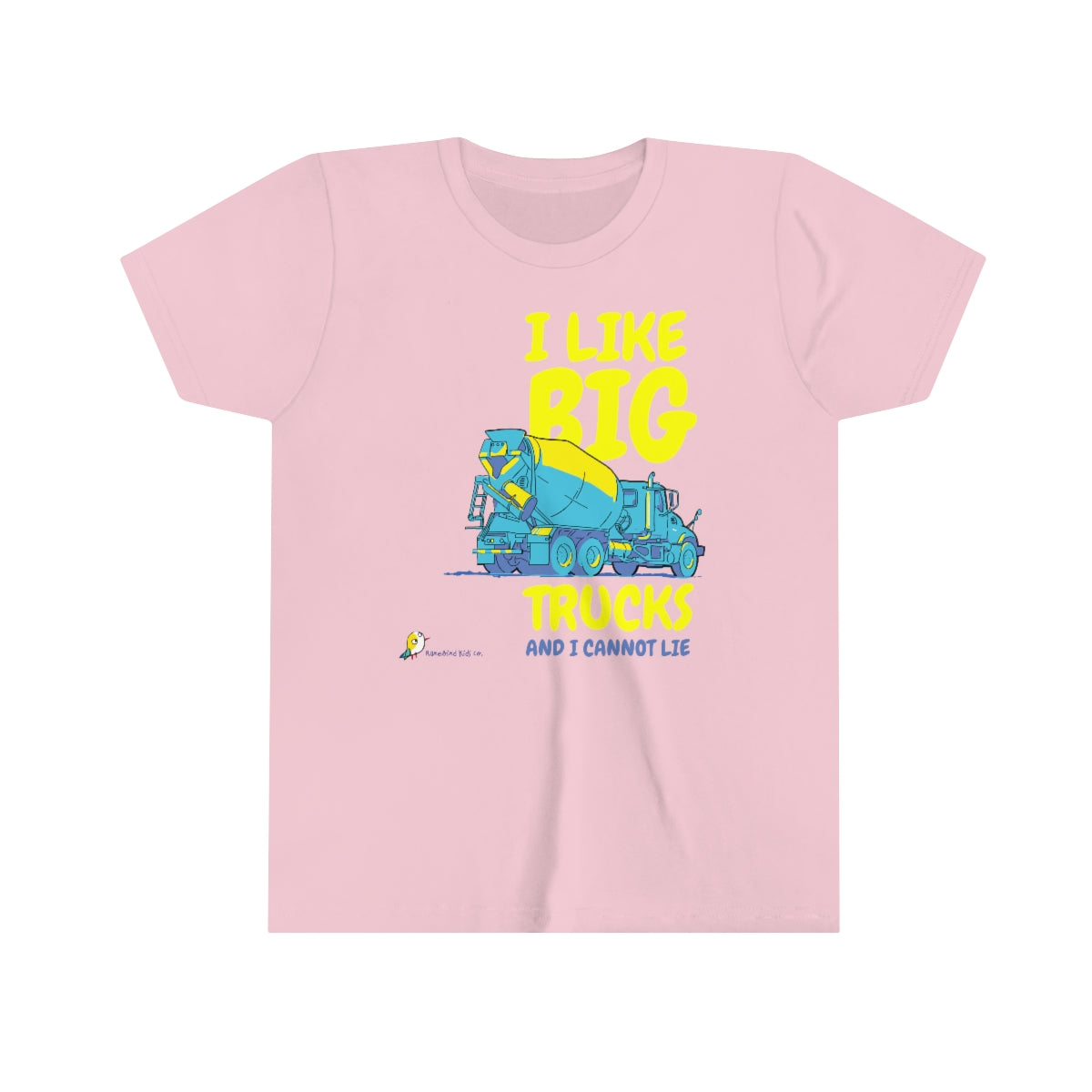 Funny pink shirt featuring backside of a truck, great gift for boys and girls who love vehicles