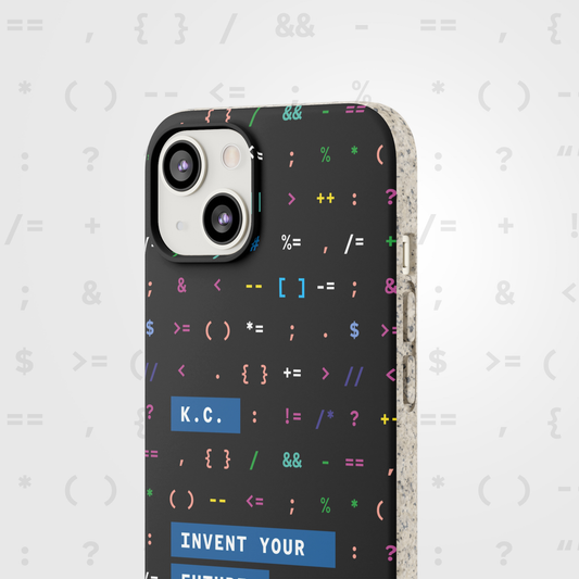 Born to Code - colorful personalized eco phone case for STEM inspiration