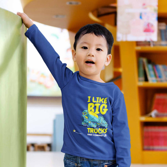 I Like Big Trucks and I Cannot Lie - long sleeve tee for self-affirmation - toddler sizes (2-6)