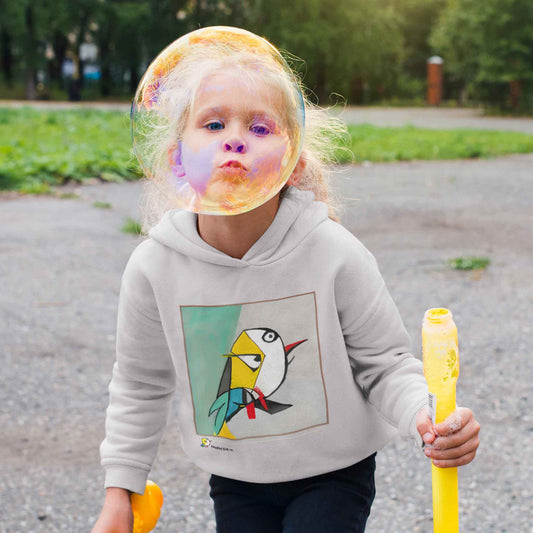 Rare Cubist Bird – pullover fleece hoodie for art lovers - toddler sizes (2-6)