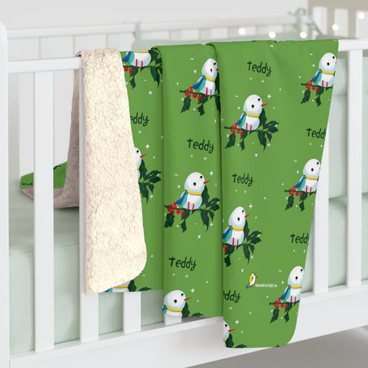 Snowbird & Math - personalized holiday supersoft blanket