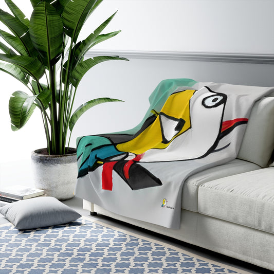 Rare Cubist Bird - supersoft blanket for art lovers