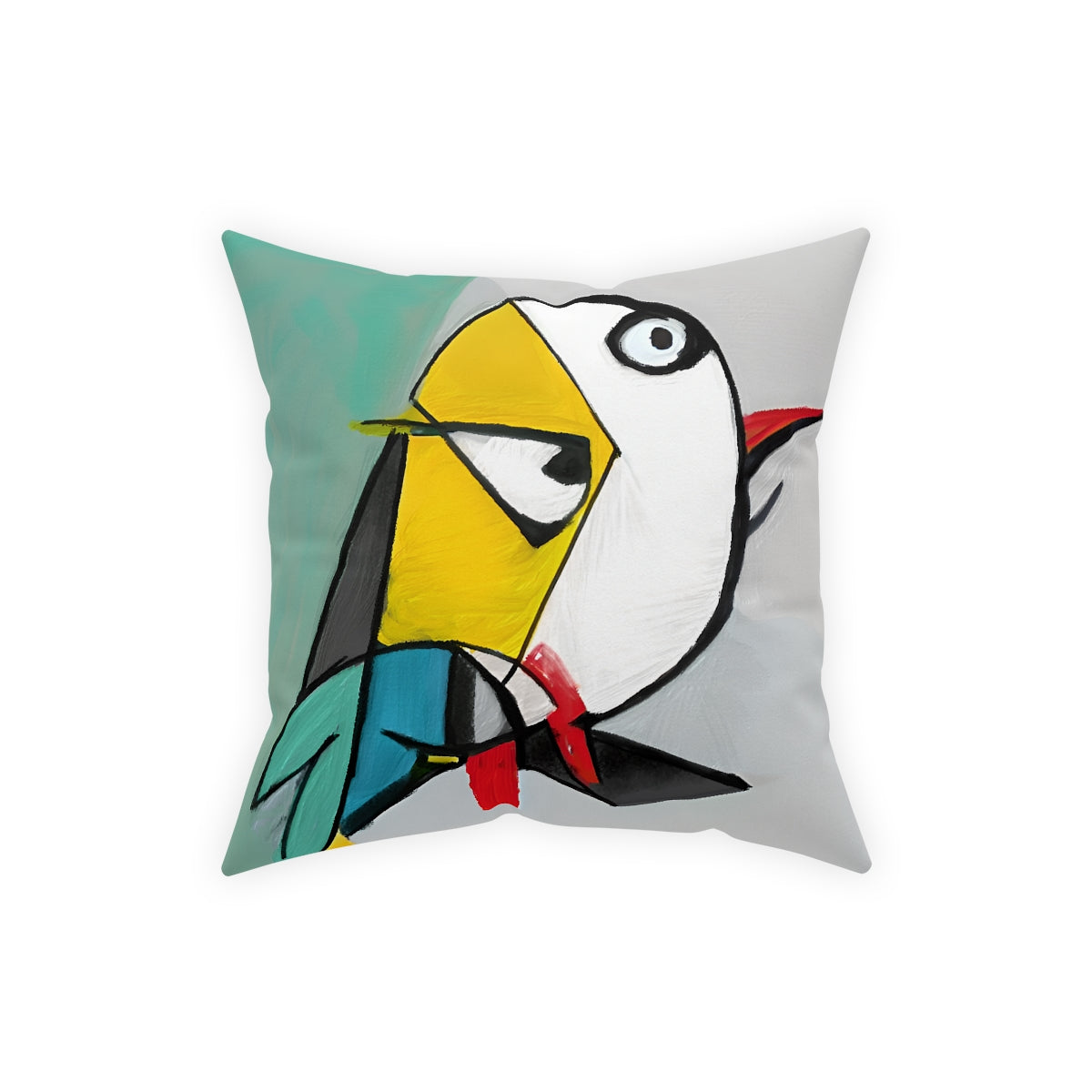 Rare Cubist Bird - broadcloth pillow for art lovers (3 sizes)