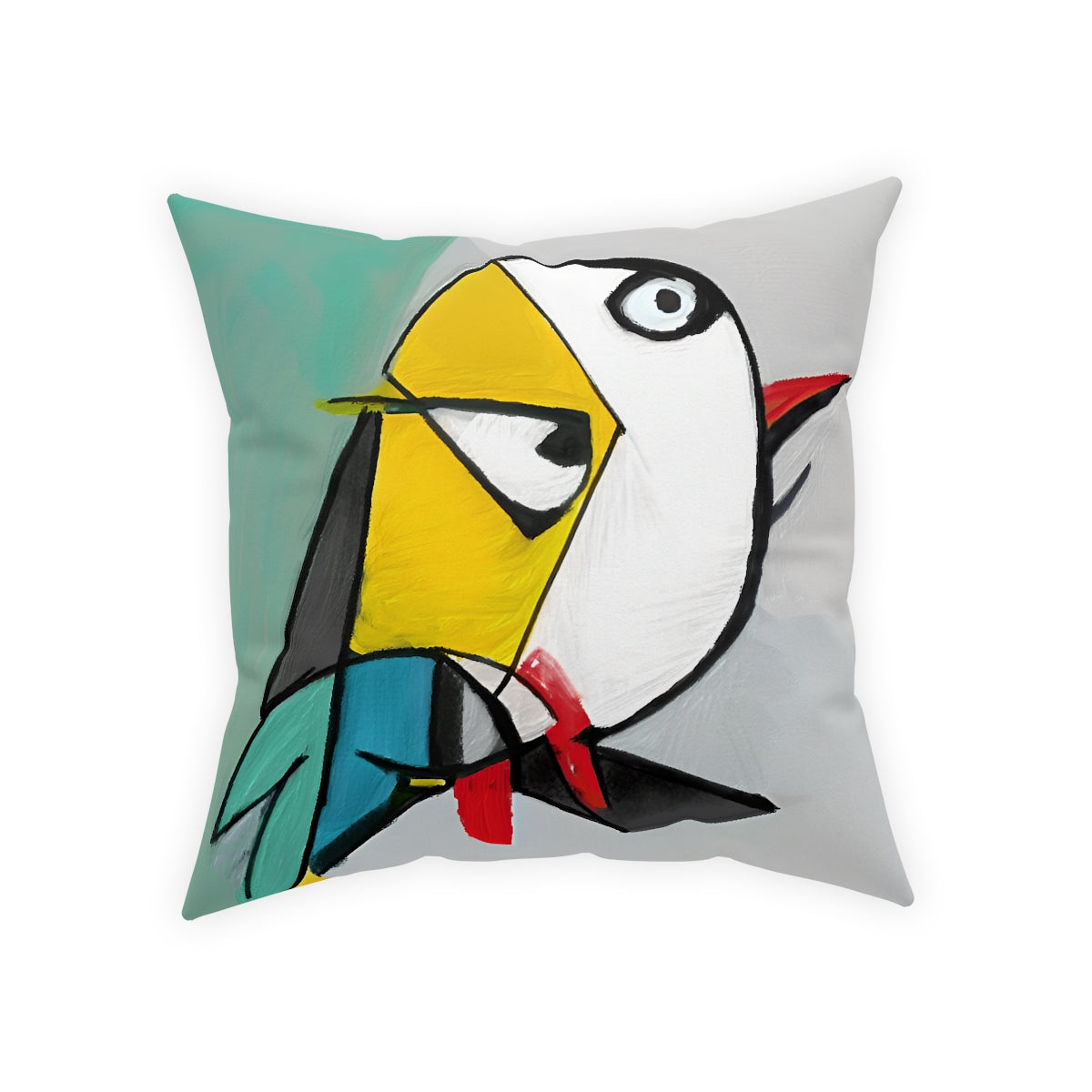 Rare Cubist Bird - broadcloth pillow for art lovers (3 sizes)