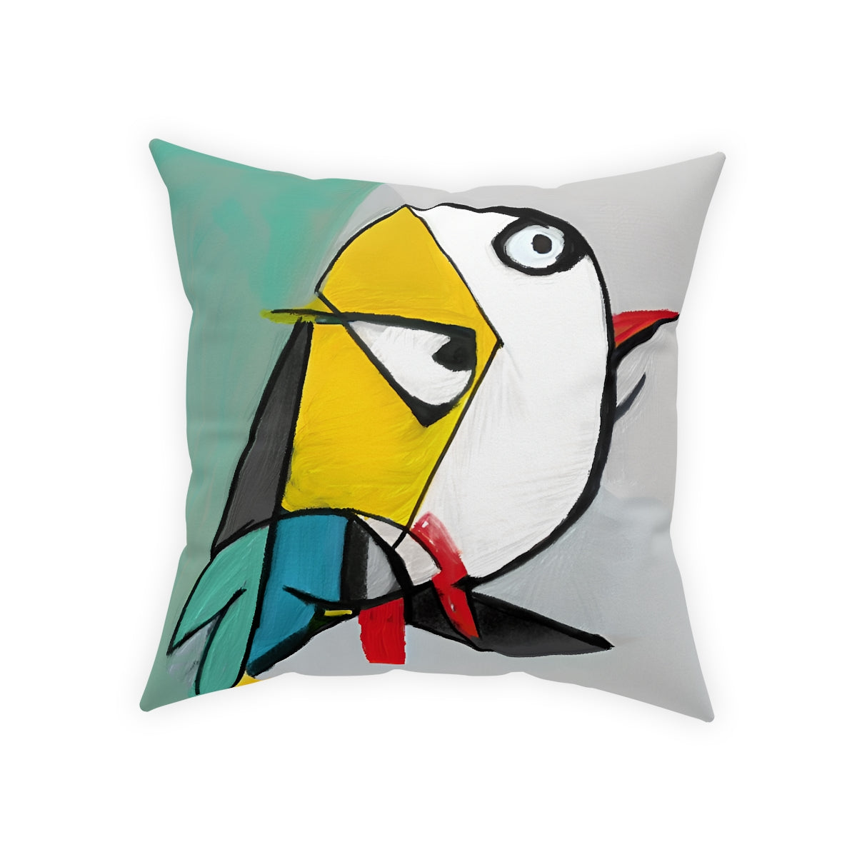 Rare Cubist Bird - broadcloth pillow for art lovers (3 sizes)